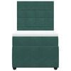 vidaXL Pat box spring cu saltea, verde &icirc;nchis, 100x200 cm, catifea