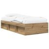 vidaXL Cadru de pat cu depozitare cu raft Stejar artizanal 80 x 200 cm