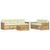 vidaXL Set de canapele de exterior 6 buc. Alb și crem