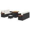 vidaXL Set de canapele pentru grădină 9 pcs Negru poliratan