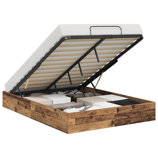 vidaXL Cadru de pat otoman Lemn vechi 193 x 120 x 25 cm PAL