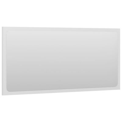 vidaXL Oglindă de baie, alb extralucios, 80x1,5x37 cm, PAL