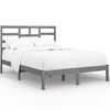 vidaXL Cadru de pat mic dublu, gri, 120x190 cm, lemn masiv