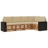 vidaXL Set de canapele de exterior 5 buc. Natural și Bej Poliester