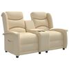 vidaXL Fotoliu rabatabil cu 2 locuri / suport pahare, crem, textil