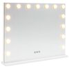 vidaXL Oglindă LED pentru Vanity Alb 58 x 10 x 47 cm Sticlă și Oțel