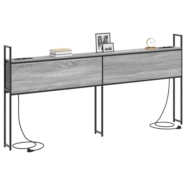 vidaXL Tăblie de Depozitare cu Stație de &Icirc;ncărcare cu raft sonoma gri