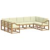 vidaXL Set de canapele de exterior 9 buc. Alb și crem