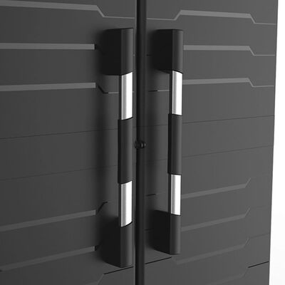 Keter Dulap depozitare cu rafturi Garage XL, negru/argintiu, 188 cm