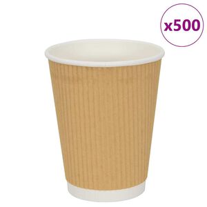 vidaXL Cești de cafea din h&acirc;rtie 500 buc 12 oz 300 ml maro