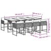 vidaXL Set mobilier de grădină cu perne, 9 piese, negru, poliratan