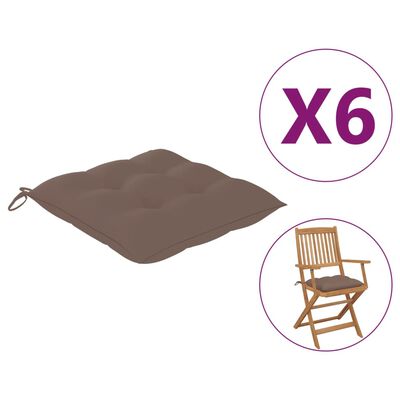 vidaXL Perne de scaun, 6 buc., gri taupe, 40 x 40 x 7 cm, textil