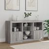 vidaXL Servantă cu lumini LED, gri sonoma, 123x37x67 cm