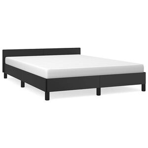 vidaXL Cadru de pat cu tăblie fără saltea, negru, 140x190 cm
