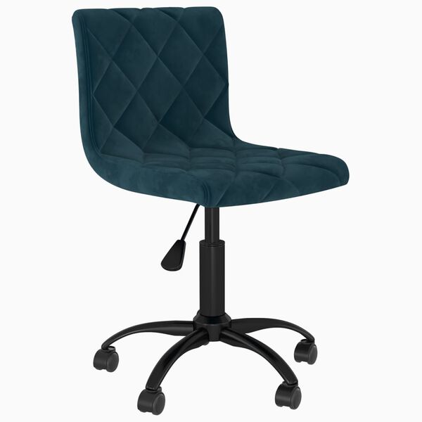 vidaXL Scaune de bucătărie pivotante, 2 buc., albastru, catifea