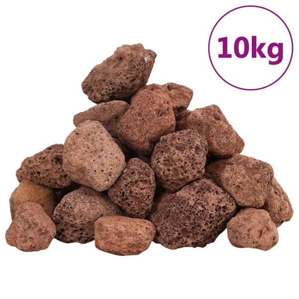 vidaXL Roci vulcanice, 10 kg, roșu, 3-5 cm