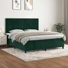 vidaXL Pat box spring cu saltea, verde &icirc;nchis, 160x200 cm, catifea