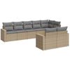 vidaXL Set canapele de grădină, 8 piese, cu perne, bej, poliratan