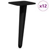 vidaXL Picioare verticale 12 buc. Negru 56 x 56 x 100 mm Fier