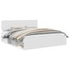 vidaXL Cadru de pat cu headboard Alb 200 x 200 cm Lemn de pin masiv