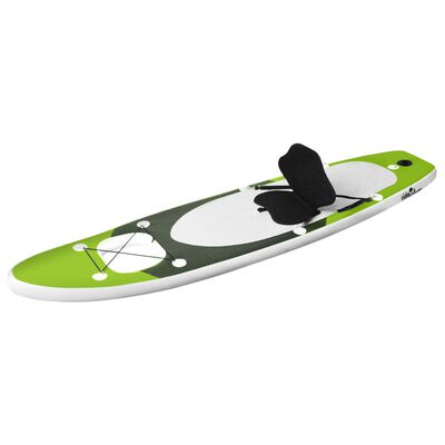 vidaXL Set placă paddleboarding gonflabilă, verde, 300x76x10 cm