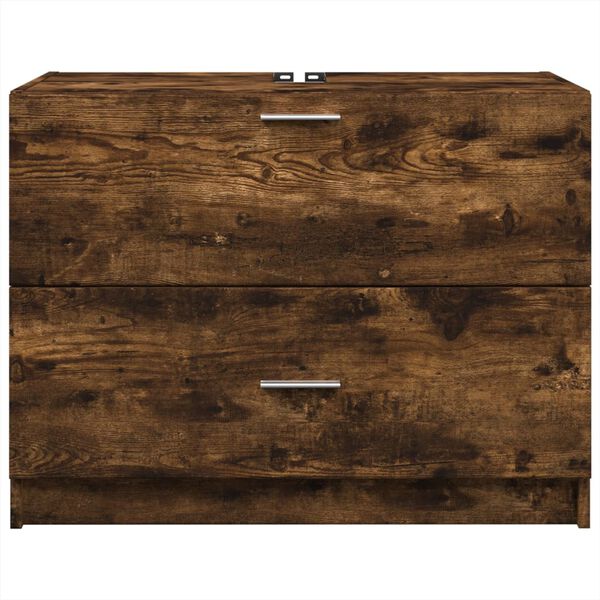 vidaXL Dulap de chiuvetă, stejar afumat, 78x37x59 cm, lemn prelucrat