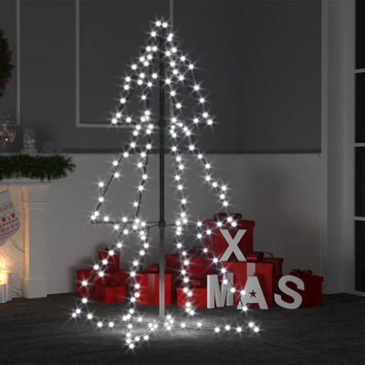 vidaXL Brad Crăciun conic, 78x120 cm, 160 LED-uri, interior & exterior