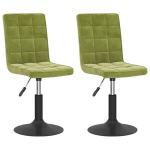 vidaXL Scaune de bucătărie pivotante, 2 buc., verde deschis, catifea
