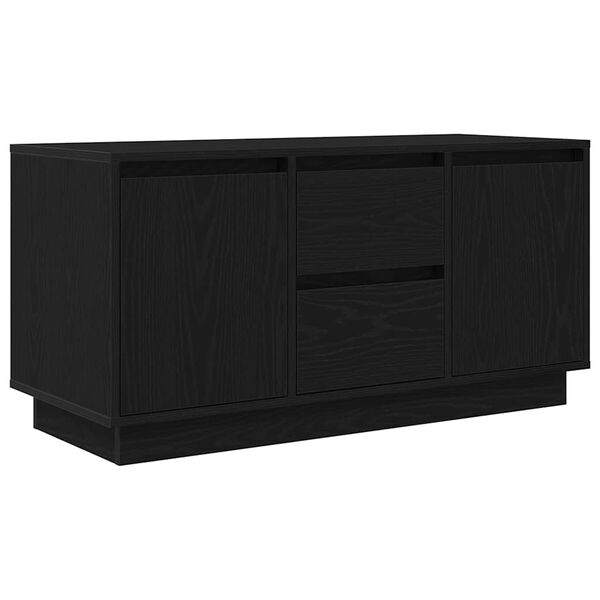 vidaXL Dulap TV cu lumini LED Stejar negru 100x41x50 cm