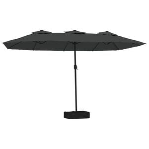 vidaXL Umbrelă de grădină cu două capete cu LED, antracit, 449x265 cm