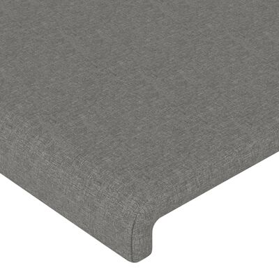 vidaXL Cadru de pat cu tăblie, gri închis, 180x200 cm, textil