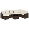 vidaXL Set canapele de grădină cu perne, 9 piese, maro, poliratan