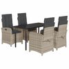 vidaXL Set mobilier de grădină cu perne, 5 piese gri deschis poliratan