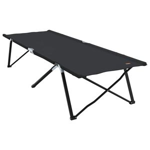 vidaXL Pat pliabil pentru camping Negru 206 x 76 x 74 cm Tafeta Oxford