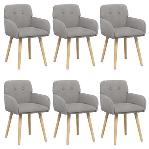 vidaXL Scaune de dining 6 buc. Boucl&eacute; Gri deschis 59 x 57 x 85 cm