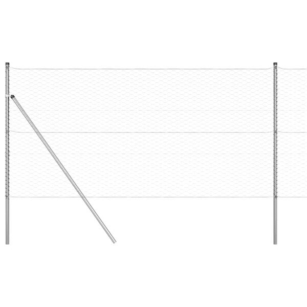 vidaXL St&acirc;lp de gard. Argintiu 25 x 1,2 m (plasă de 36 mm) Oțel