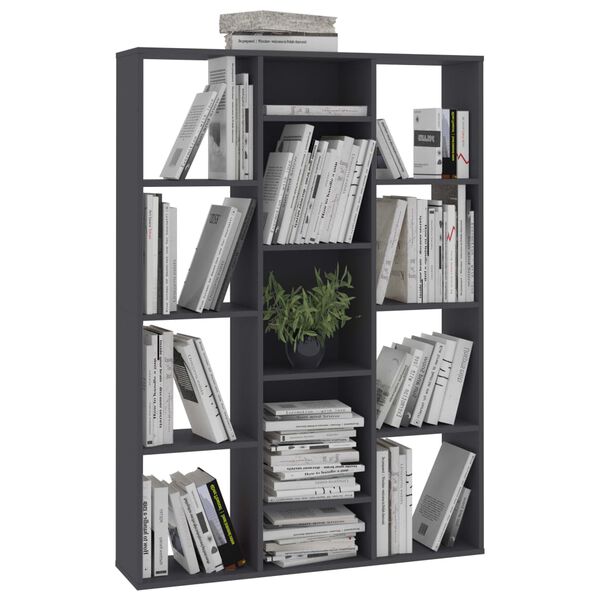 vidaXL Separator cameră/Bibliotecă, gri, 100x24x140 cm, PAL