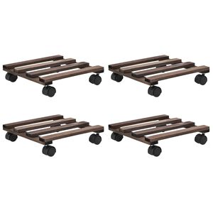 vidaXL Suport cu role pentru plante, 4 buc., 25x25 cm, lemn de cedru