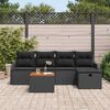 vidaXL Set de canapele pentru grădină cu pernă 6 pcs Negru Rattan poli