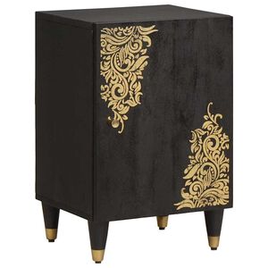 vidaXL Dulap de Baie cu ușă Negru 38 x 33 x 58 cm Lemn de mango solid