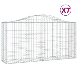 vidaXL Coșuri gabion arcuite 7 buc, 200x50x100/120 cm, fier galvanizat