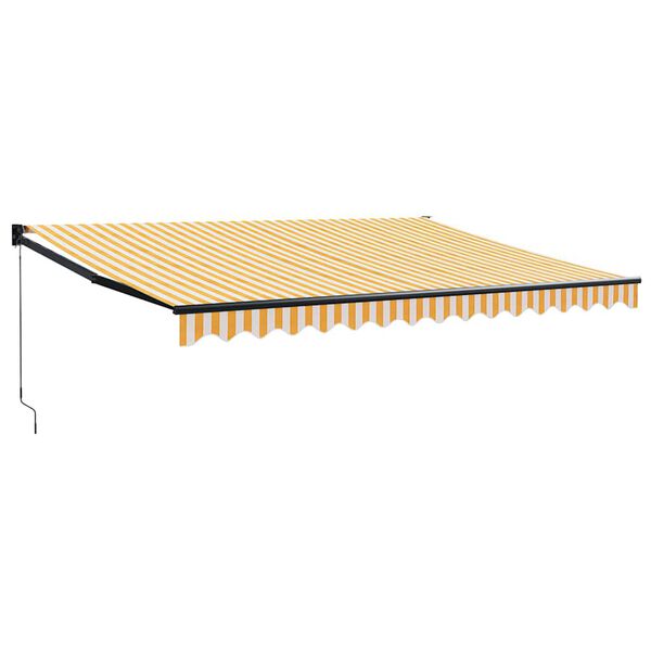vidaXL Copertină retractabilă galben și alb, 4x3 m, textil și aluminiu