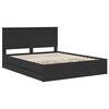 vidaXL Cadru de pat cu headboard Negru 160 x 200 cm Lemn Ingineresc