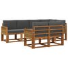 vidaXL Set de canapele de exterior 7 pcs Natural și Antracit Poliester