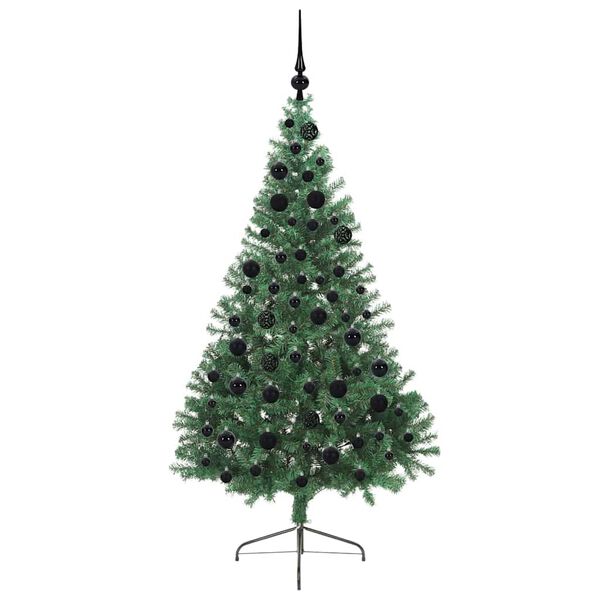 vidaXL Pom de Crăciun artificial pre-iluminat Verde 180 cm PVC