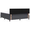 vidaXL Pat cu arcuri cu headboard Gri &icirc;nchis și alb 180 x 200 cm