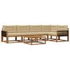 vidaXL Set de canapele de exterior cu pernă 6 pcs Natural și Bej
