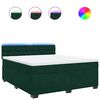 vidaXL Pat box spring cu saltea, verde &icirc;nchis, 180x200 cm, catifea