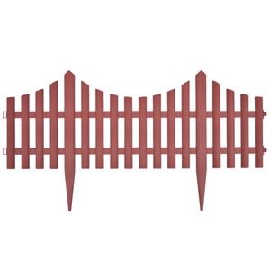 vidaXL Gard despărțitor de peluză, 17 buc., maro, 10 m