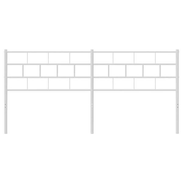 vidaXL Tăblie de pat metalică, alb, 180 cm